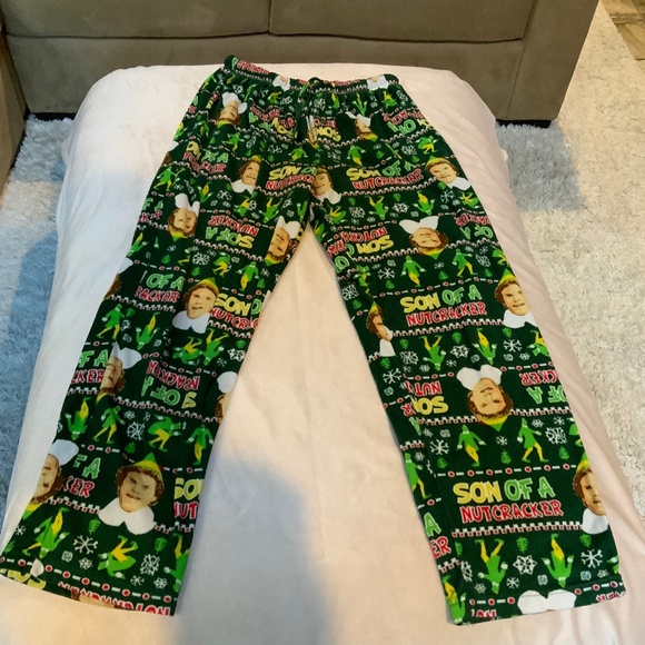 Elf Pajama bottoms Fit like Sz S Green Holiday Festive Sleep Cozy - Picture 2 of 6